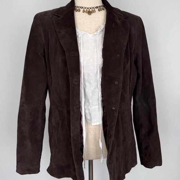 Liz Claiborne boho leather 90s jacket - Picture 3 of 6